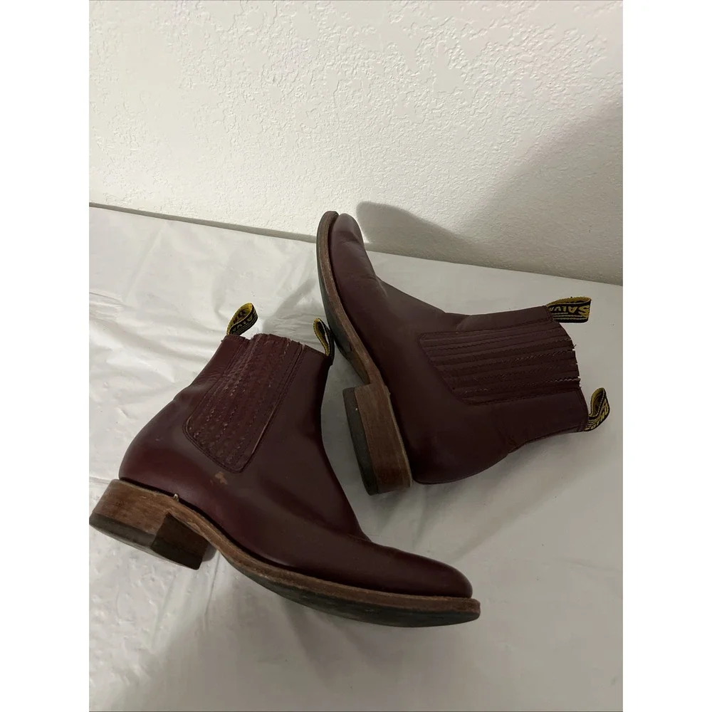 Potro Salvaje Mexican Genuine Leather Boots Mens 28 Mexico 9.5-10 US Charro Red
